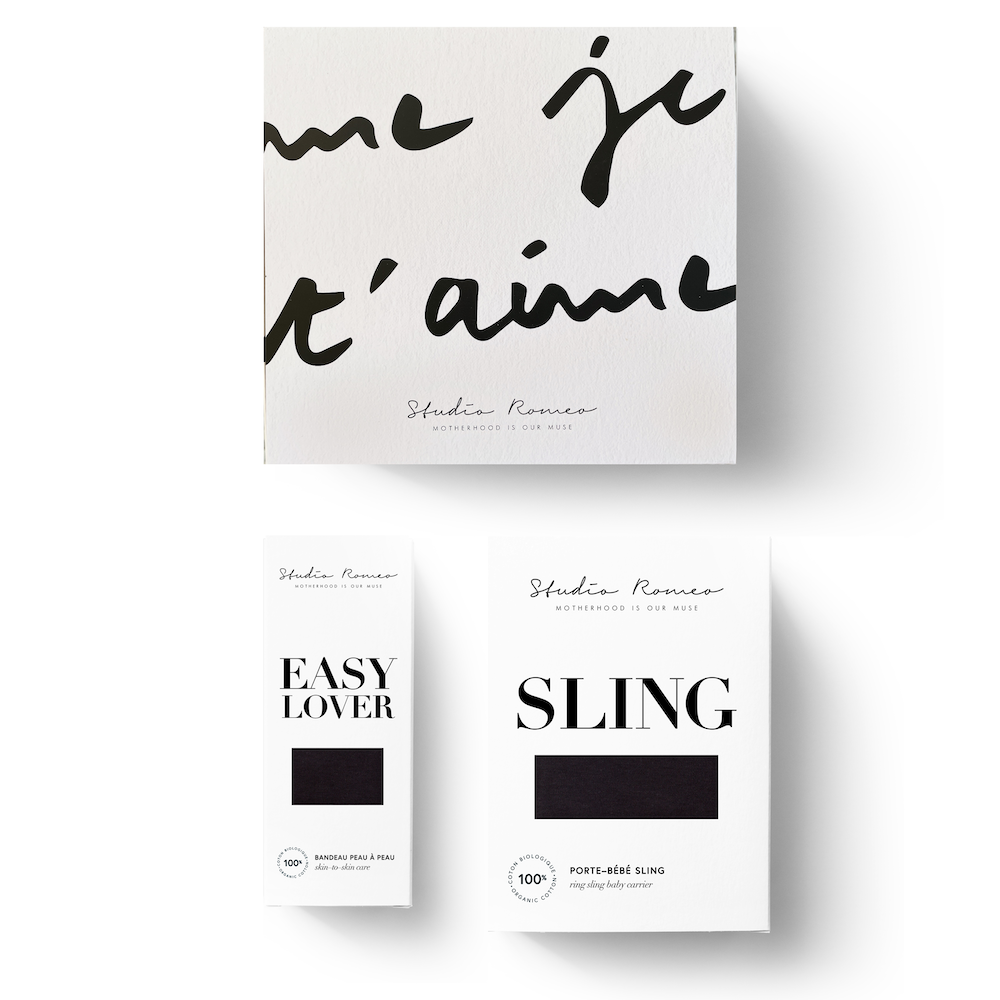 Pack Easy Lover Bandeau peau a peau black echarpe de portage black sling studio romeo